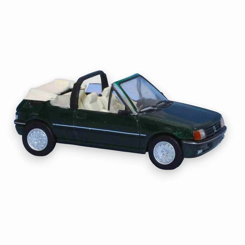 Peugeot 205 cabriolet vert métallisé Roland Garros (1990 - 1993) - Sai 6329 - HO 1/87
