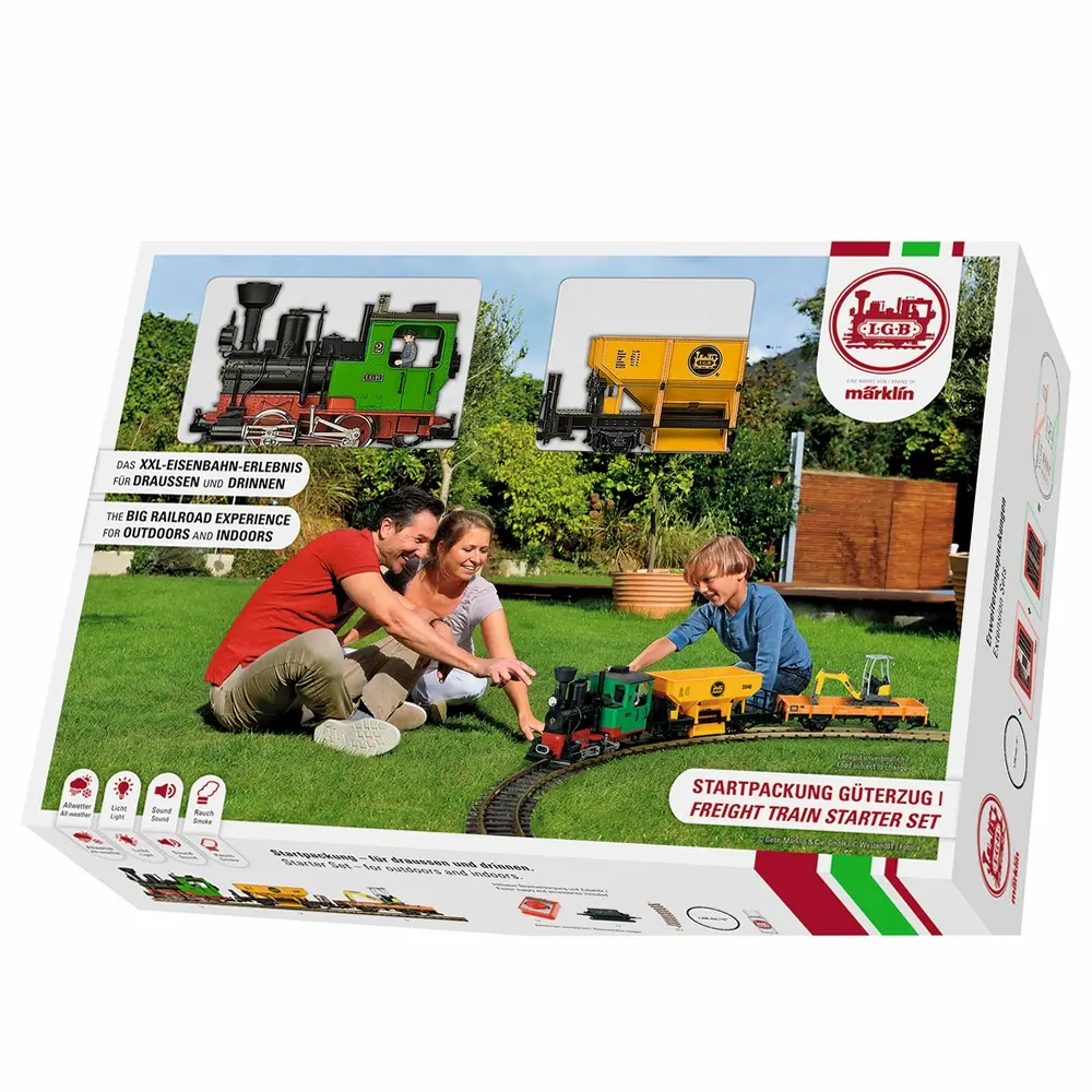 Coffret de départ "Train marchandises", locomotive à vapeur "Stainz" avec fumée, lumière et son - LGB 70403 - G 1/22,5