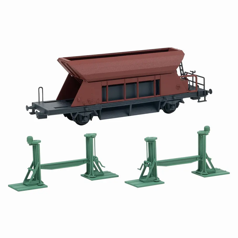 2 vérins à vis avec wagon surélevé - Faller 120323 - HO 1/87