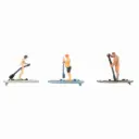 3 pratiquants de stand-up paddle - Faller 151736 - HO 1/87