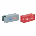 2 conteneurs K-LINE et P&O 20' - Faller 182006 - HO 1/87