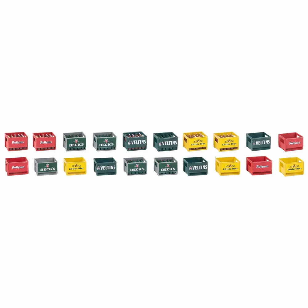 20 caisses de bière avec bouteilles - Faller 333229 - G 1/22,5