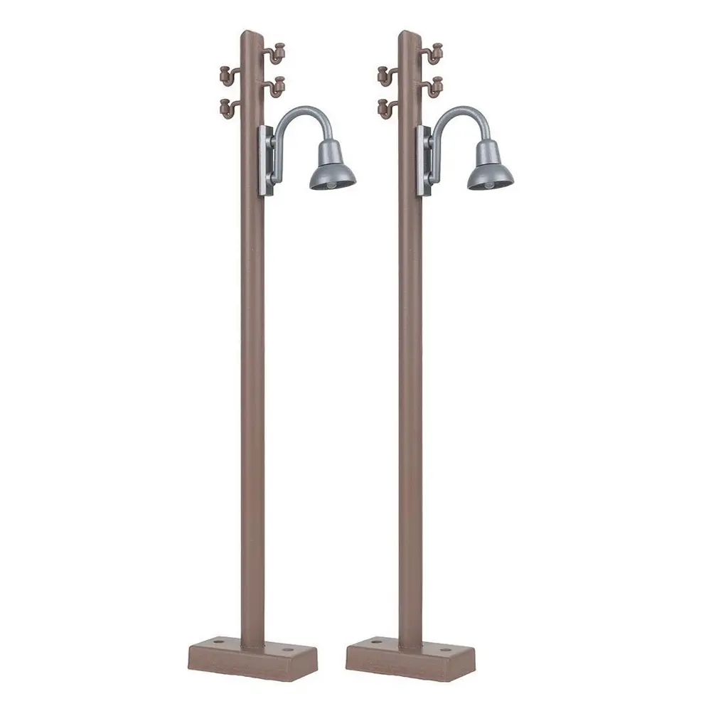 Mât en bois avec lampe à arc, 2 pièces - Faller 333232 - G 1/22,5
