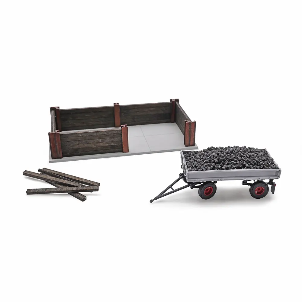 Bunker à charbon avec remorque - Busch 1124 - HO 1/87