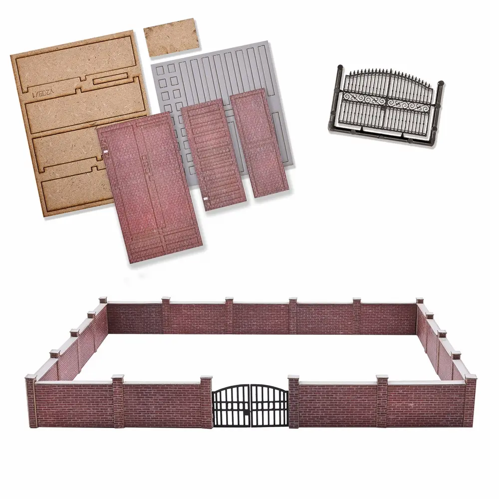 Mur de briques avec portail - Busch 1125 - HO 1/87