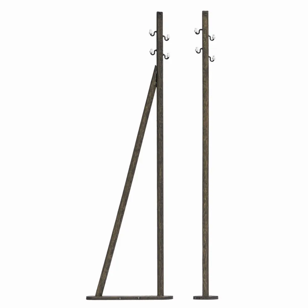 2 Mâts en bois pour lignes électriques - Busch 1753 - HO 1/87