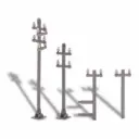 Potelets toiture pour lignes électriques - Busch 1755 - HO, TT