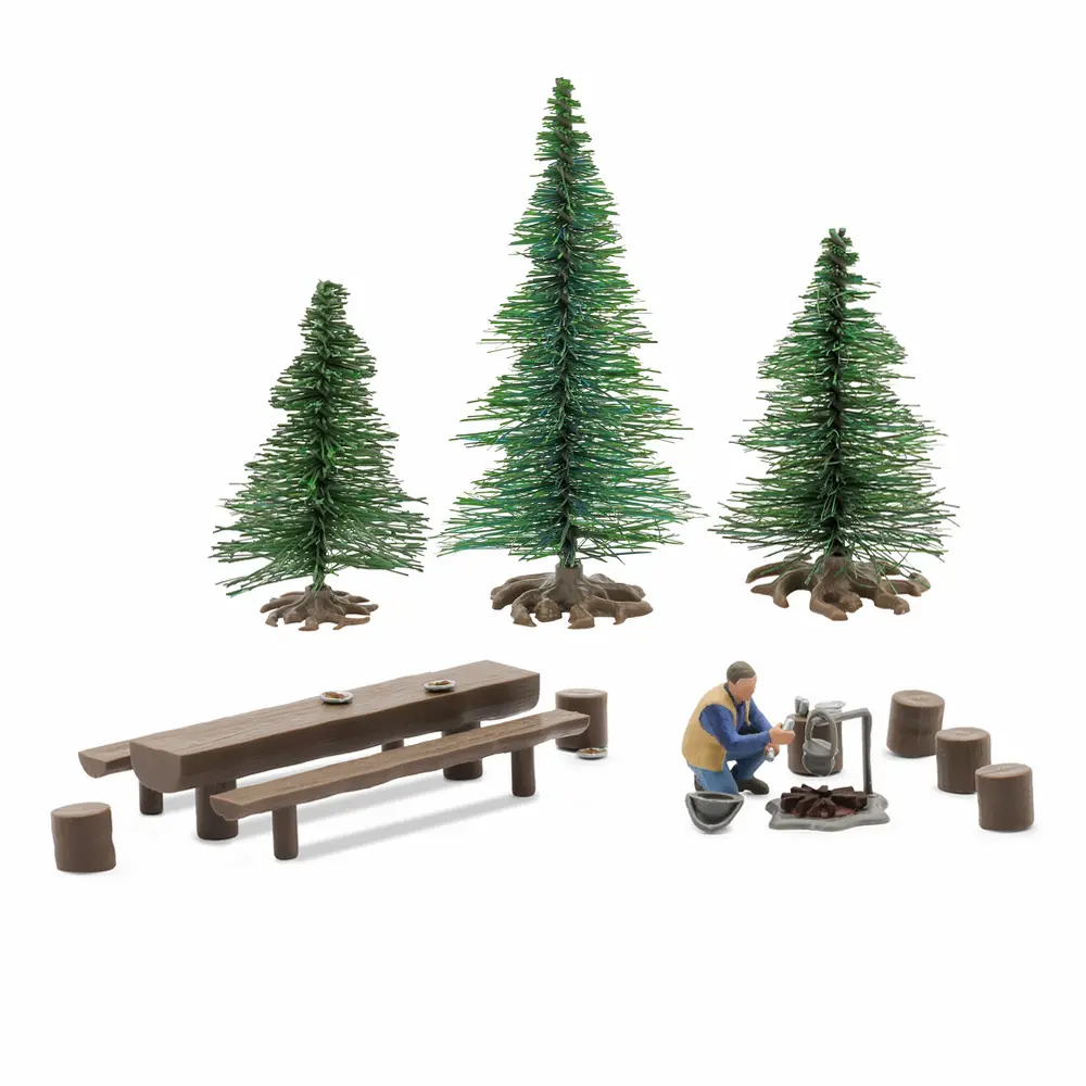 Petit feu de camp avec figurine - Busch 5433 - HO 1/87