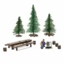 Petit feu de camp avec figurine - Busch 5433 - HO 1/87
