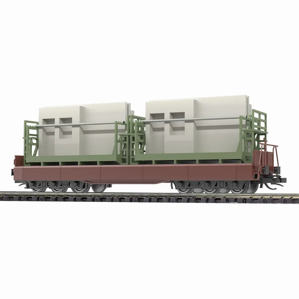 Wagon plat Samm 4818 - Busch 31655 - TT 1/120 - DR - Ep IV