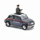 Fiat 500, carabiniers avec 2 policiers - Busch 48738 - HO 1/87