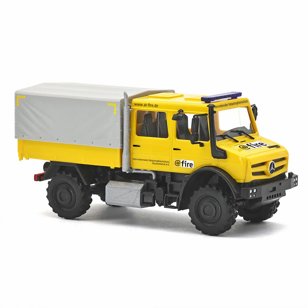Mercedes-Benz Unimog U5023 double cabine, secours international - Busch 51088 - HO 1/87