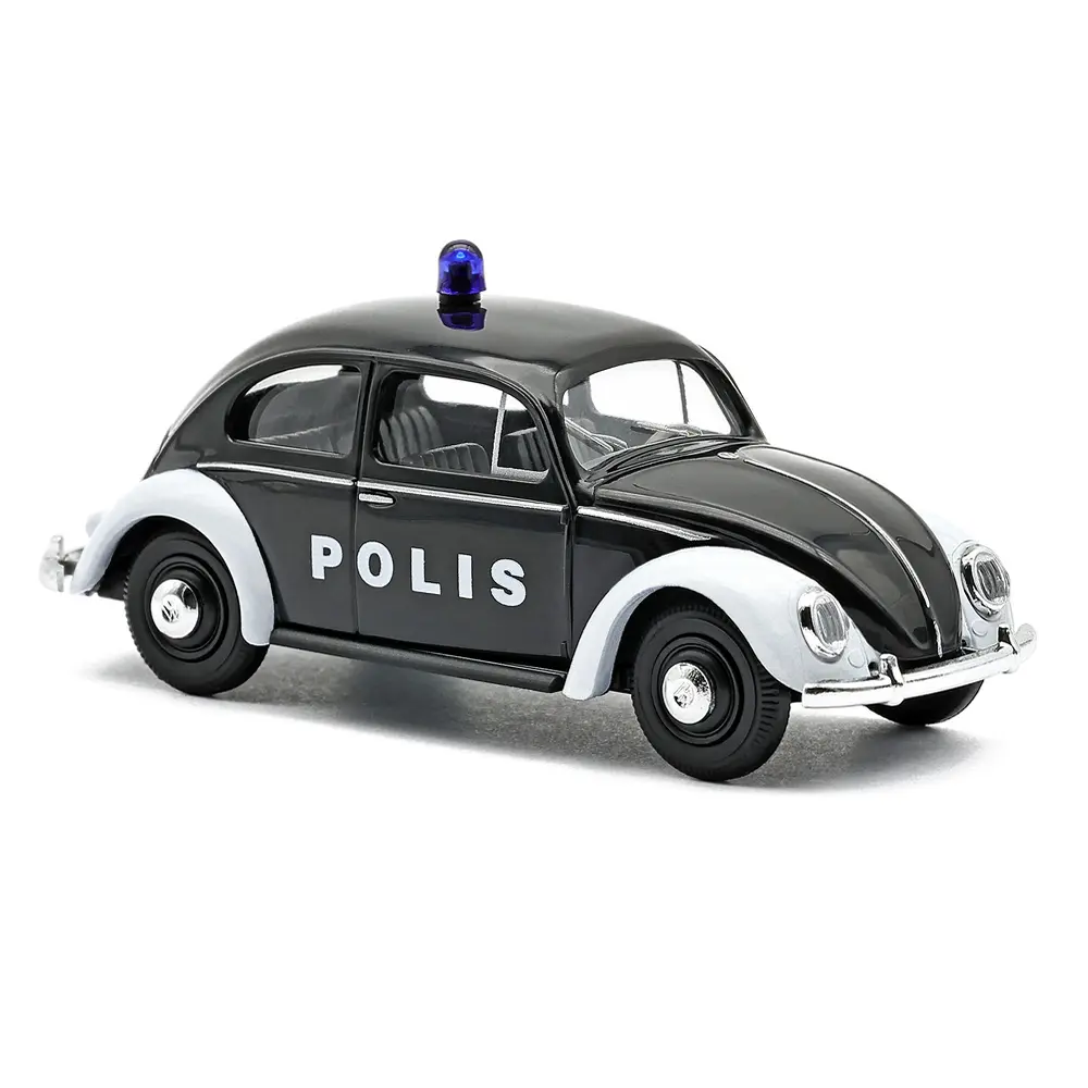 Coccinelle Volkswagen à vitres ovales, Polis, police suédoise - Busch 52969 - HO 1/87