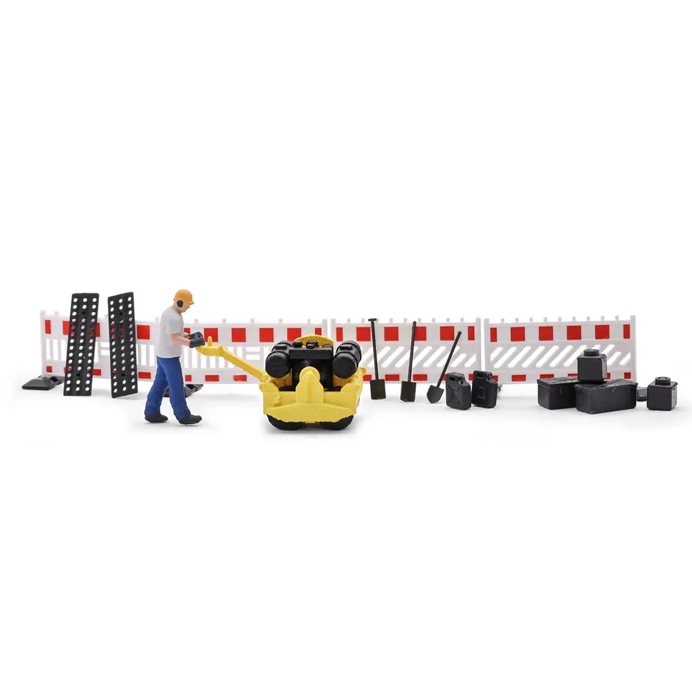 Ensemble d'action : Roulement d'asphalte - Busch 79898 - HO 1/87
