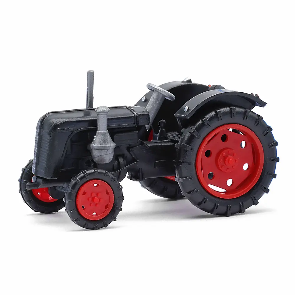 Tracteur Famulus, noir à jantes rouges - Busch 210010104 - HO 1/87
