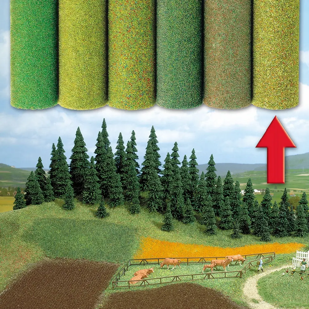 Tapis de fibre mélangées, 4 couleurs, 100 x 80 cm - Busch 7226 - Échelle universelle