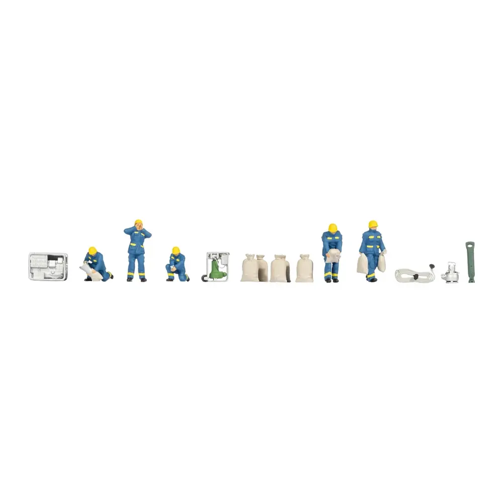 Figurines « Opération de secours aux victimes des inondations de THW » - Noch 16258 - HO 1/87