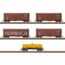 Coffret de 5 wagons de marchandises américains Southern Pacific - Trix 24915 - HO 1/87 - Ep III - 2R