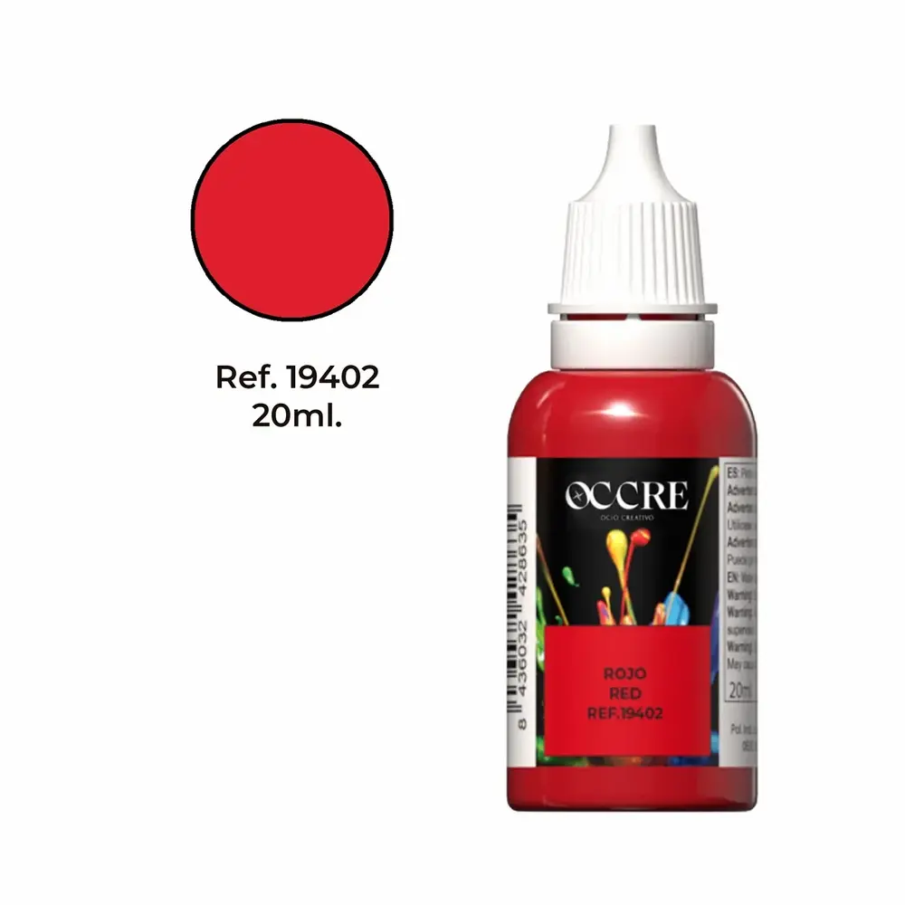 Peinture acrylique rouge 20 ml - Occre 19402