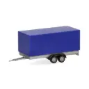 Remorque bâchée bleue - Herpa 052627-004 - HO 1/87