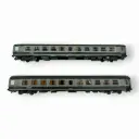 Set de 2 voitures « Ambulance SO » vert garrigue et gris béton avec logo nouille - Ree Modèles JM049 - HO 1/87 - SNCF - Ep IV-V - 2R