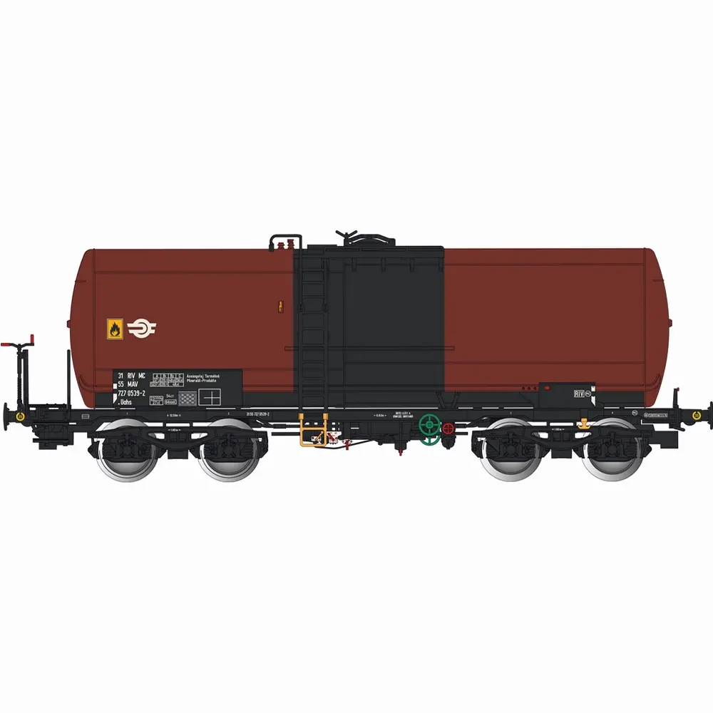 Wagon citerne Uahs marron - Albert Modell 727002 - HO 1/87 - MÁV - Ep IV - 2R