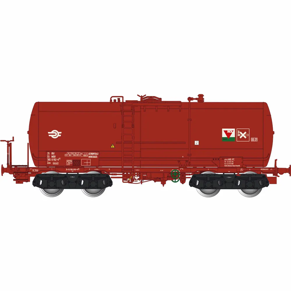 Wagon citerne Zas rouge - Albert Modell 785028 - HO 1/87 - MÁV - Ep V - 2R