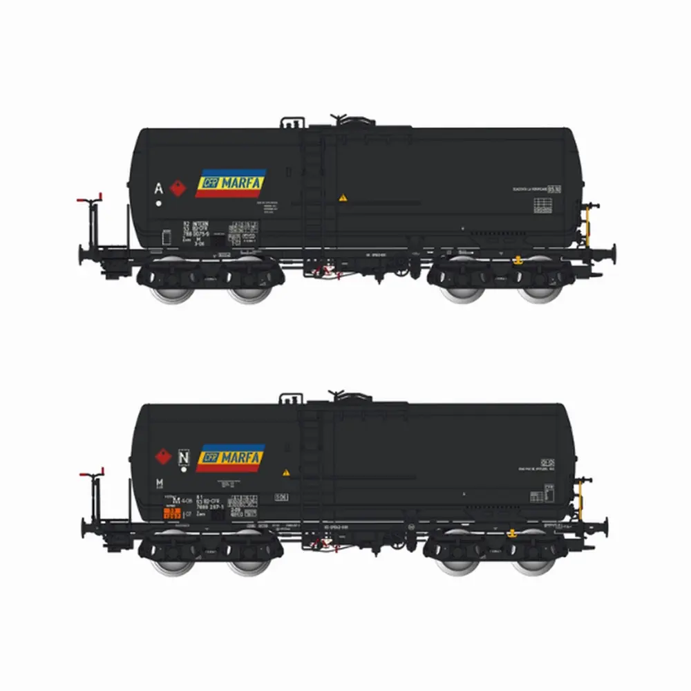 2 wagons citernes Zaes noir - Albert Modell 700007 - HO 1/87 - RO-CFR - Ep VI - 2R