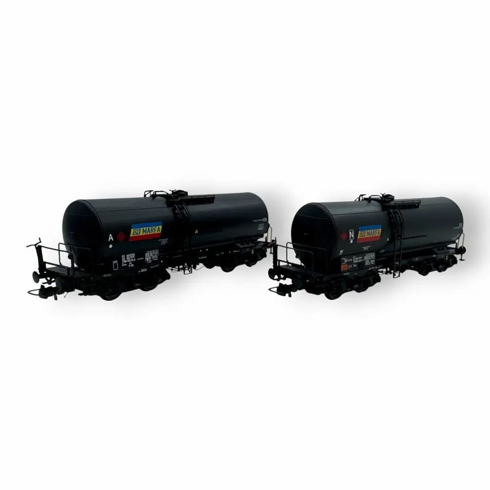 2 wagons citernes Zaes noir - Albert Modell 700007 - HO 1/87 - RO-CFR - Ep VI - 2R