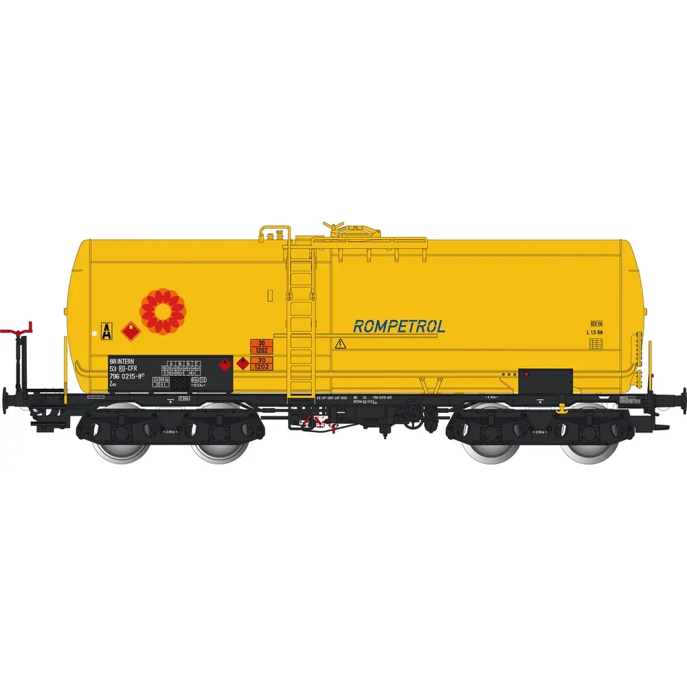 Wagon citerne Zes jaune - Albert Modell 796016 - HO 1/87 - RO-CFR - Ep VI - 2R