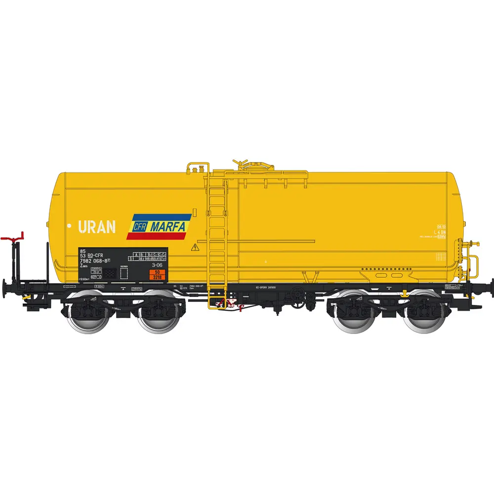 Wagon citerne Zaes jaune - Albert Modell 798008 - HO 1/87 - RO-CFR - Ep VI - 2R
