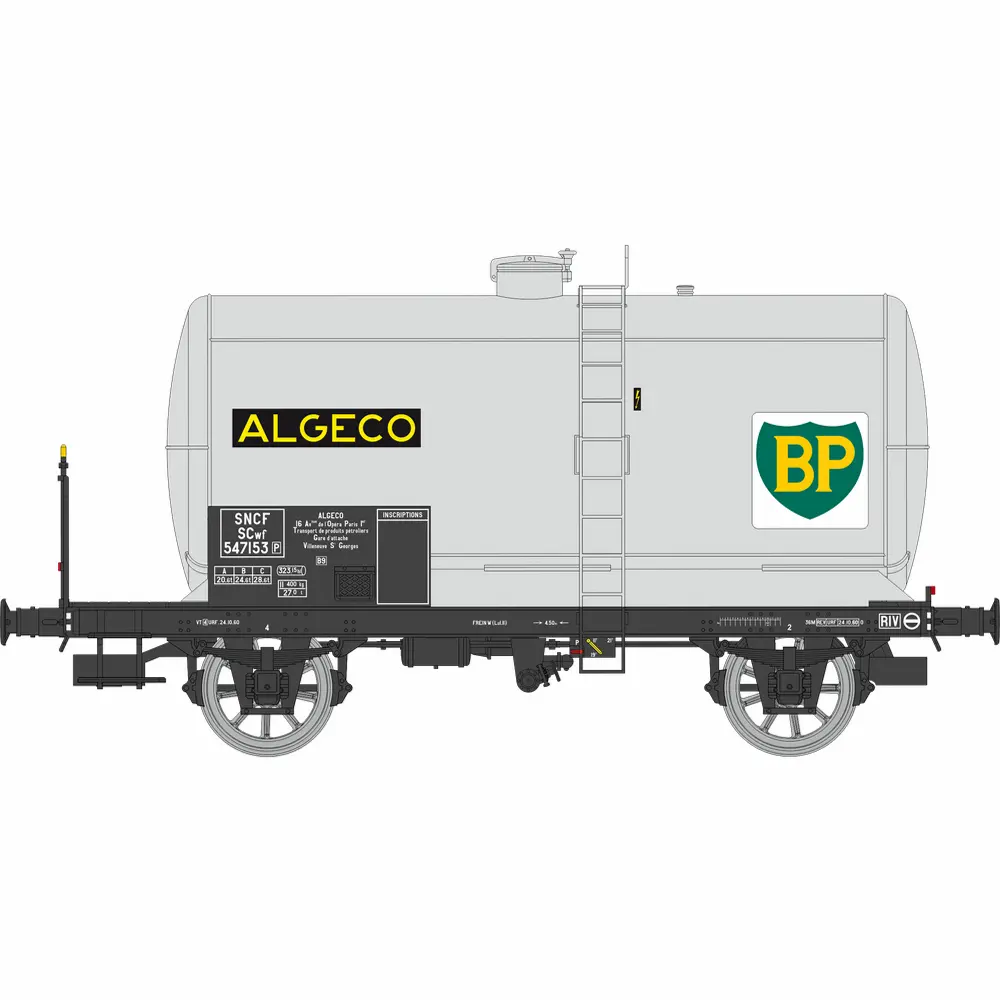 Wagon citerne Fauvet-Girel ALGECO-BP - Ree Modèles WB982 - HO 1/87 - SNCF - Ep III - 2R