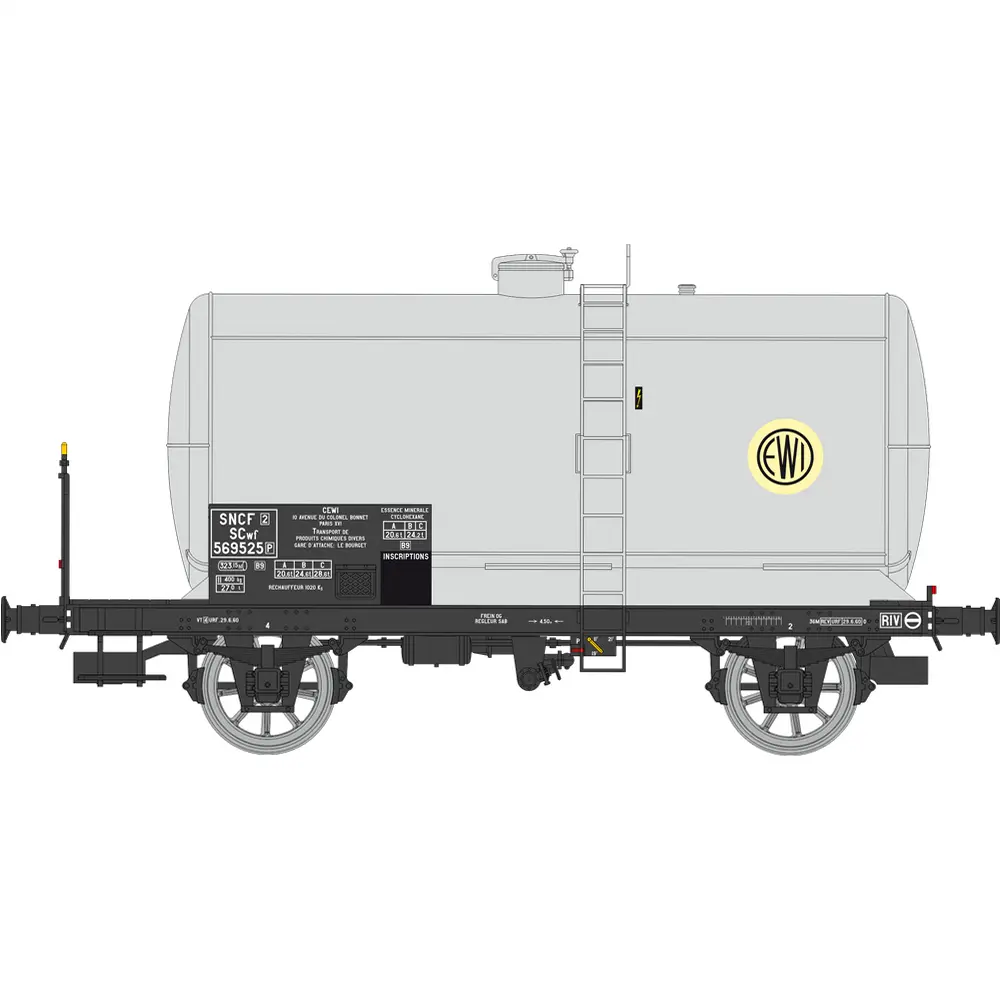 Wagon citerne Fauvet-Girel CEWI - Ree Modèles WB985 - HO 1/87 - SNCF - Ep III - 2R