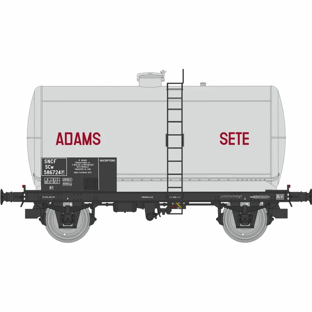 Wagon citerne Fauvet-Girel ADAMS-SETE - Ree Modèles WB987 - HO 1/87 - SNCF - Ep III - 2R