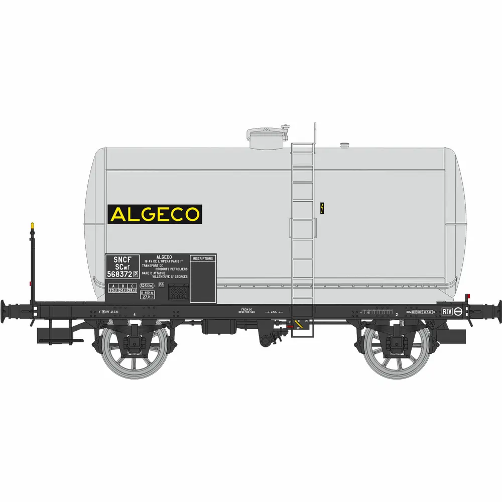 Wagon citerne Fauvet-Girel ALGECO - Ree Modèles WB997 - HO 1/87 - SNCF - Ep III - 2R