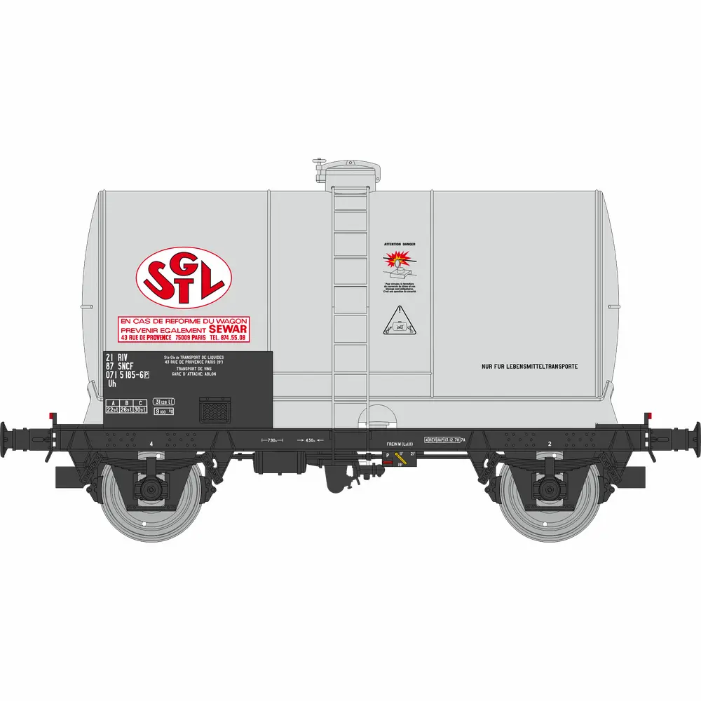 Wagon citerne Fauvet-Girel SGTL - Ree Modèles WB1002 - HO 1/87 - SNCF - Ep IV-V - 2R