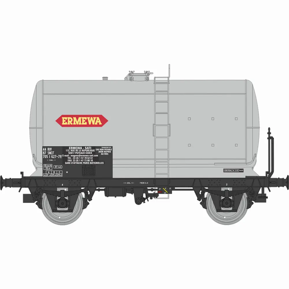 Wagon citerne Fauvet-Girel ERMEWA - Ree Modèles WB1004 - HO 1/87 - SNCF - Ep V-VI - 2R
