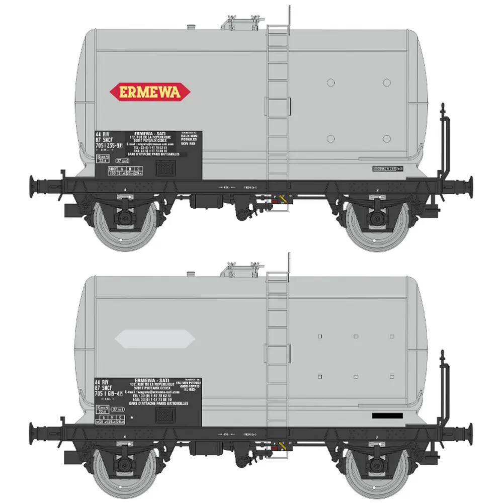Set de 2 wagons citernes Fauvet-Girel ERMEWA - Ree Modèles WB1005 - HO 1/87 - SNCF - Ep V-VI - 2R