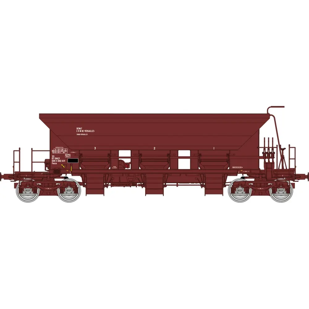 Wagon trémie à ballast T1 Uas du 5ème Génie de Versailles - Ree Modèles WB1019 - HO 1/87 - SNCF - Ep IV - 2R