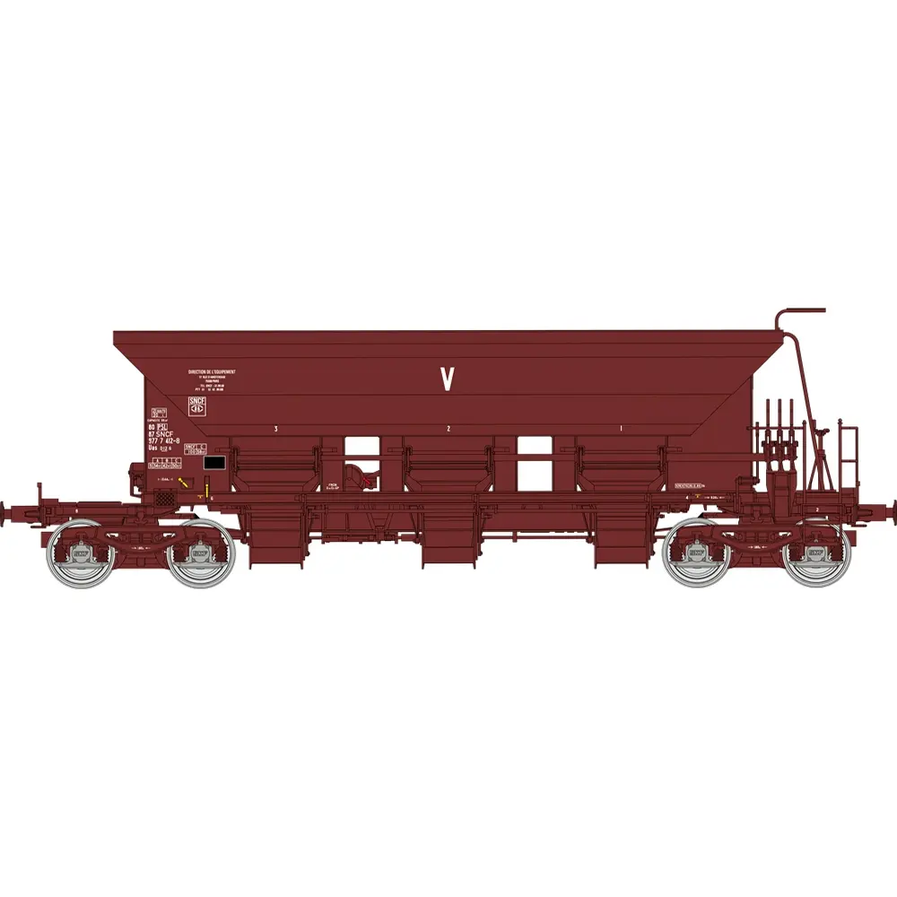 Wagon trémie à ballast T1 Uas - Ree Modèles WB1024 - HO 1/87 - SNCF/SNCB - Ep V - 2R