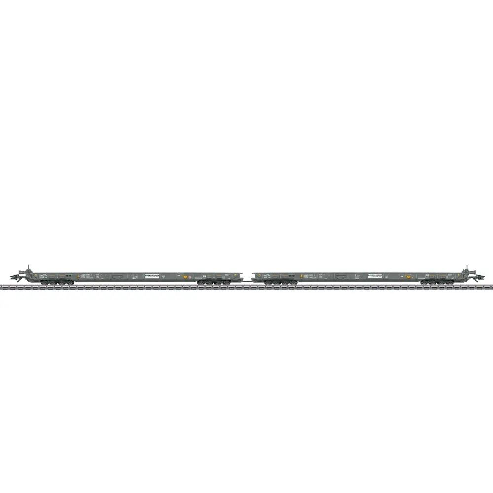 Coffret de 2 wagons plats "Route roulante" - Märklin 47407 - HO 1/87 - RAlpin AG - Ep VI - 3R