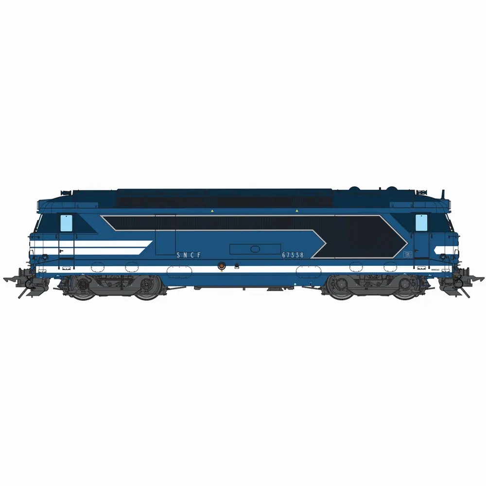 Locomotive diesel BB 67338, livrée bleu d’origine à cabine renforcée - Chrezo 670-08S - 0 1/43 - SNCF - Ep IV - Digital sound - 2R