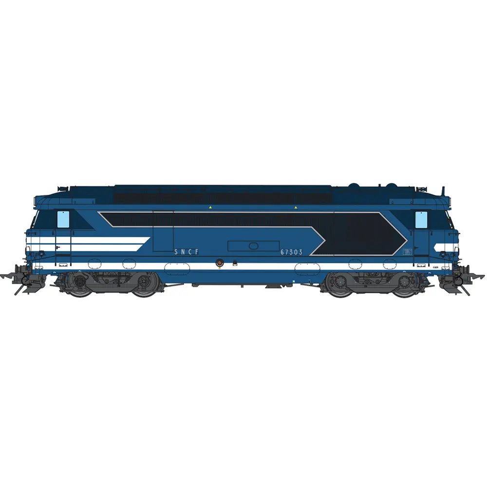 Locomotive diesel BB 67303, livrée bleu d’origine à cabine renforcée - Chrezo 670-07S - 0 1/43 - SNCF - Ep IV - Digital sound - 2R