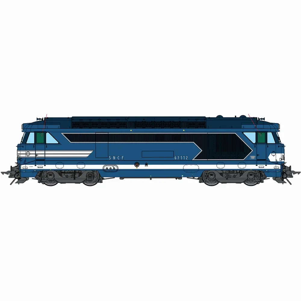 Locomotive diesel BB 67112, livrée bleu d’origine - Chrezo 670-02S - 0 1/43 - SNCF - Ep III-IV - Digital sound - 2R