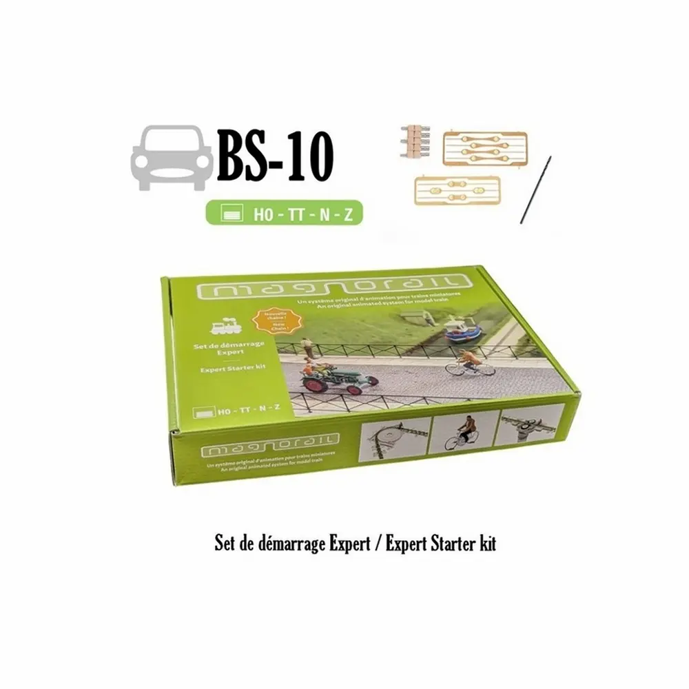 Coffret de départ Magnorail 3e génération avec 8 curseurs - Magnorail MABS-10 - HO / N / Z / TT