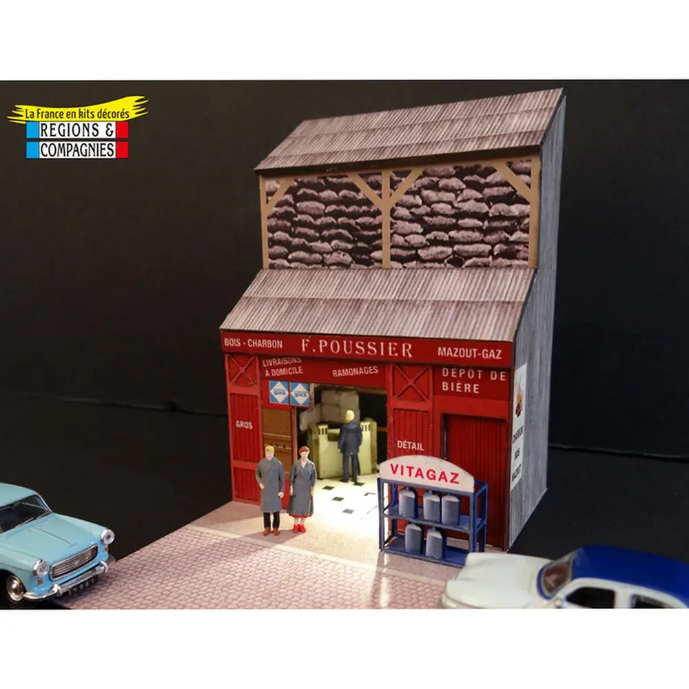 Mini-façade avec charbonnier + couple de charbonniers - Régions et compagnies FAC030 - HO 1/87