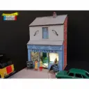 Mini-façade avec poissonnerie + couple de poissonniers - Régions et compagnies FAC034 - HO 1/87