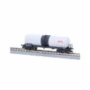 Wagon citerne longue ANF, TOTAL Simotra gris/noir - Azar Models W05-TO2 - Z 1/220 - SNCF - Ep IV - 2R