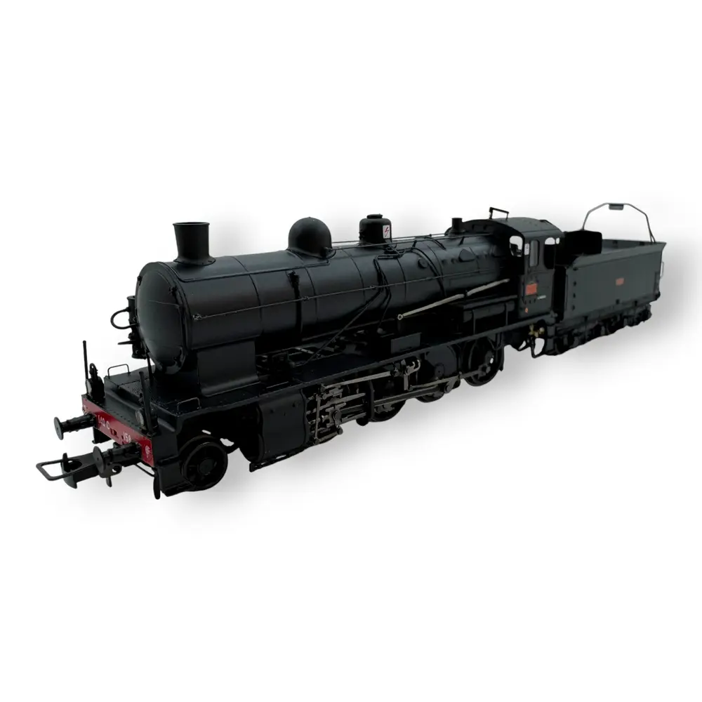 Locomotive à vapeur 140 C 158, avec tender 18 B 521 (région Ouest), livrée noire avec cercles de chaudière en laiton poli - Jouef HJ2416 - HO 1/87 - SNCF - Ep III - Digital - 2R