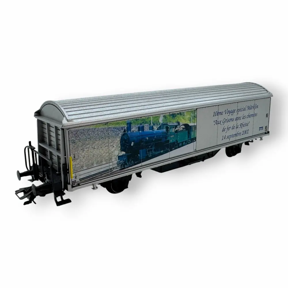 Wagon couvert "10ème voyage spécial Märklin "Aux Grisons avec les chemins de fer de la Rhétie" 14 septembre 2002 - HO 1/87 - 3R